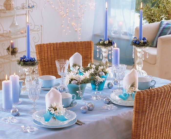 Blue Christmas Tabletop - Christmas holiday decor