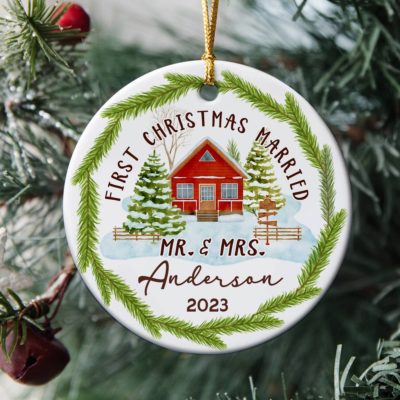 Best Christmas Gifts For Newlyweds Personalized Couple Ceramic Ornament