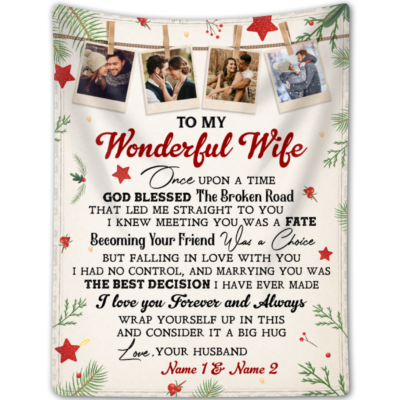 Custom Photos Christmas Blanket For Wife Unique Couple Gifts