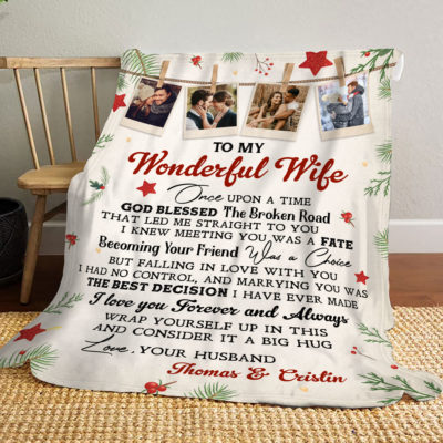 Custom Photos Christmas Blanket For Wife Unique Couple Gifts 01