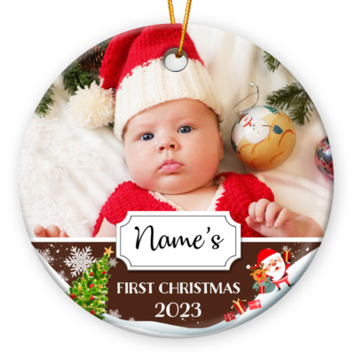 Personalized Baby's First Christmas Photo Gift Baby 1st Xmas Ornament