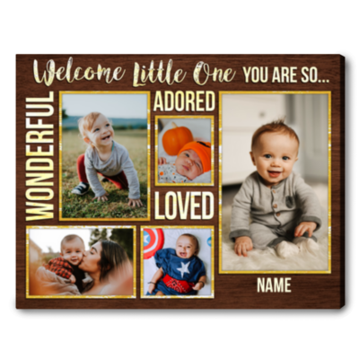 Personalized Baby Photo Gift Newborn Canvas Print