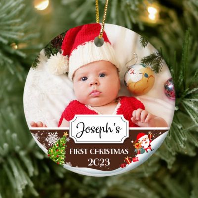 Personalized Baby's First Christmas Photo Gift Baby 1st Xmas Ornament