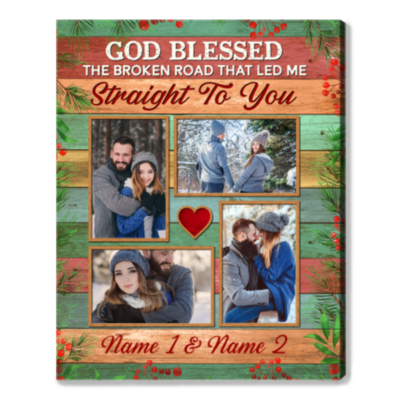 Unique Xmas Gift For Him For Her Custom Photo Canvas For Couples