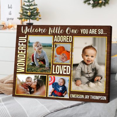 Personalized Baby Photo Gift Newborn Canvas Print