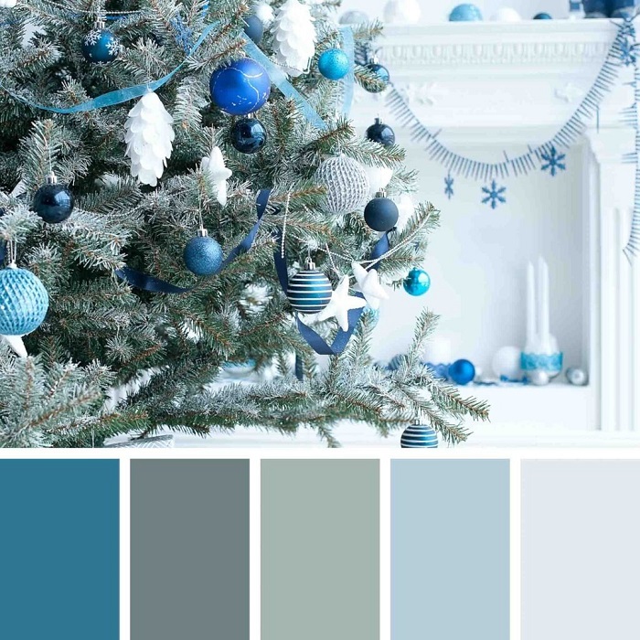 Christmas tree color schemes. Image via Pinterest.