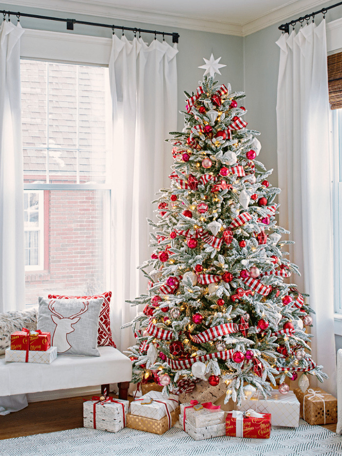 Red and white Christmas Tree Decorations