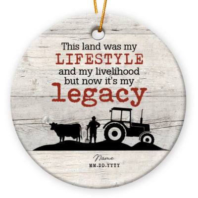 Memorial Gift For Farmer Farming In Heaven Ceramic Ornament