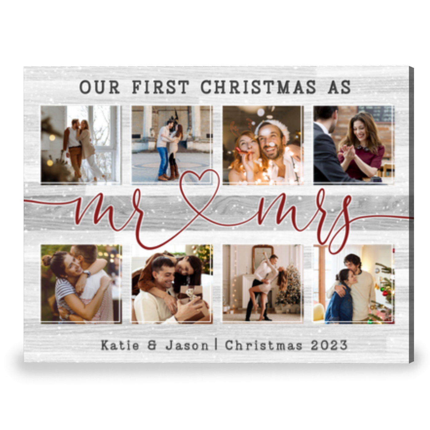 Christmas Wedding Gifts Personalized Newly Married Gift Canvas Print