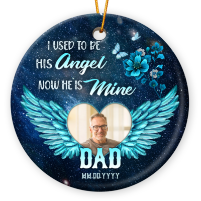 Personalized Loss Of Father Memorial Ornament Dad Photo Bereavement Gift