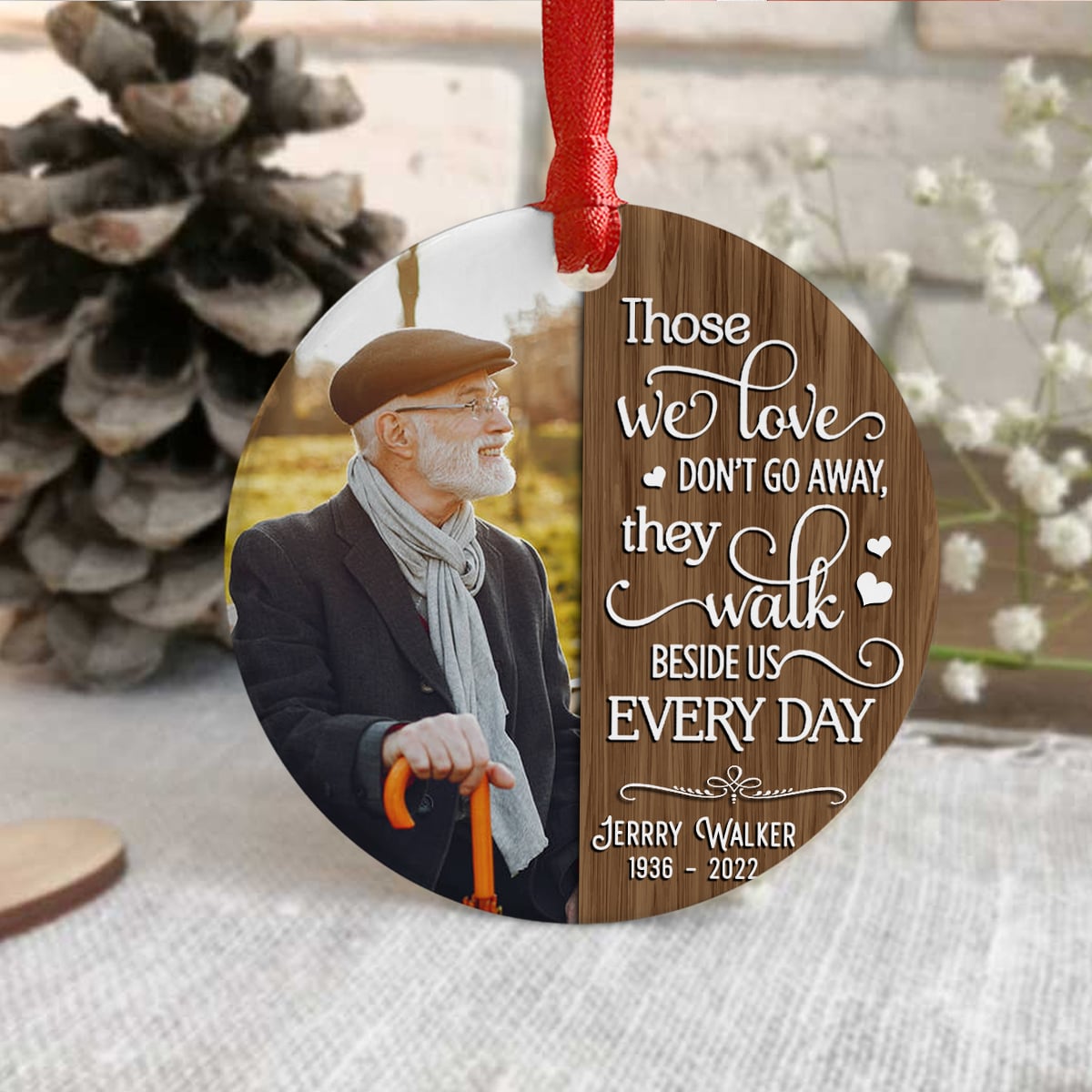 Customized Memorial Ornament With Photo Thoughtful Christmas Gift Idea