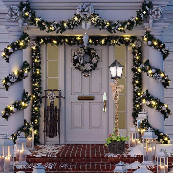 outdoor Christmas decorations ideas Christmas Garland Wreath