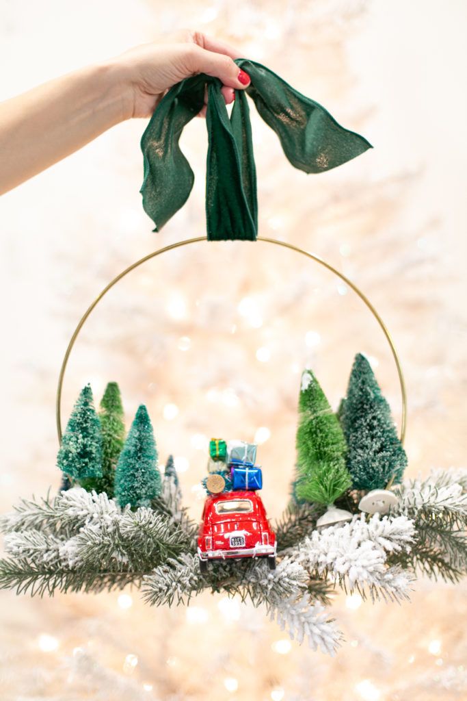 Christmas decorations for outdoors DIY Vintage Toy Car Wreath 