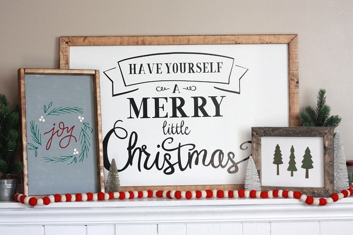 Farmhouse Wooden Signs For Christmas Decoration Ideas On Wall