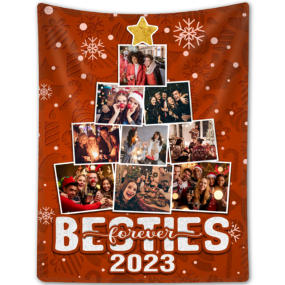 Christmas Gift For Best Friends Custom Photos Blanket For Bestie