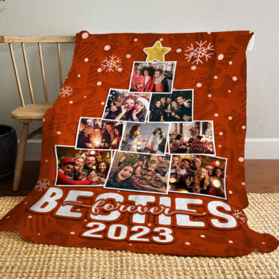 Christmas Gift For Best Friends Custom Photos Blanket For Bestie 01