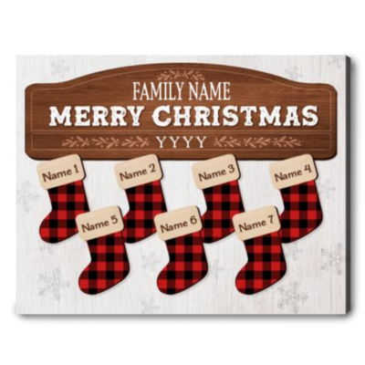 Personalized Names Christmas Stockings Canvas Unique Gift For Family