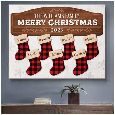 Personalized Names Christmas Stockings Canvas Unique Gift For Family 01