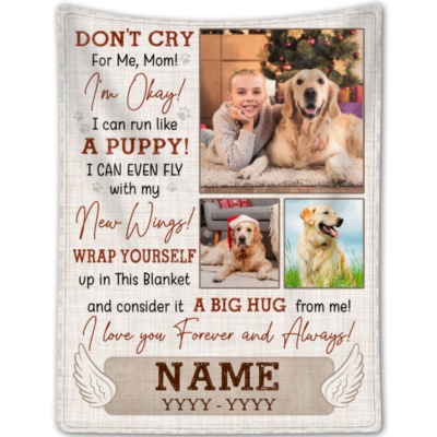 Unique Photo Dog Loss Blanket Customized Memorial Dog Gift
