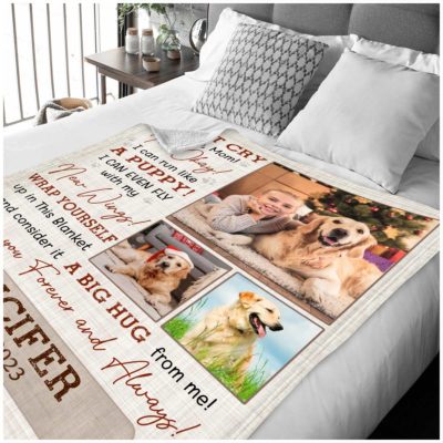 Unique Photo Dog Loss Blanket Customized Memorial Dog Gift 01
