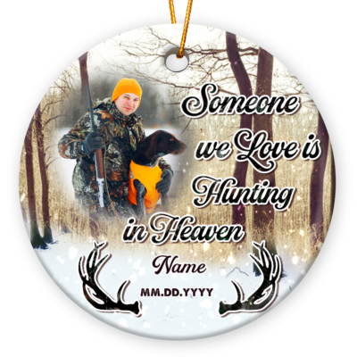 Personalized Memorial Christmas Ornament Hunter Angel Sympathy Gift