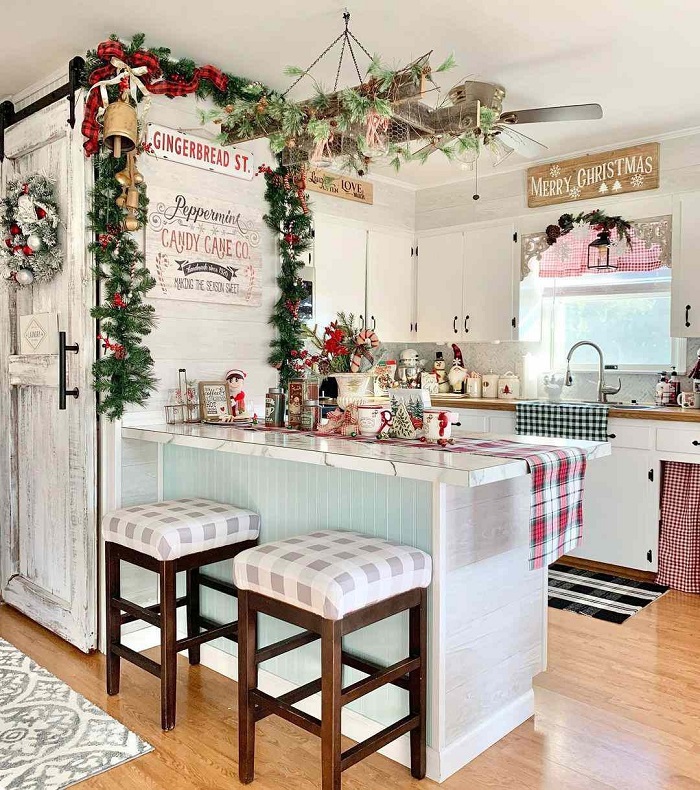 Candy-Inspired Christmas Kitchen is a sweet kitchen Christmas decor idea.