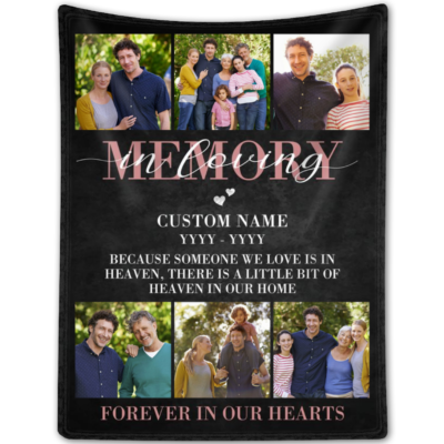 Custom Photo Collage Memorial Blanket In Loving Memory Remembrance Gift