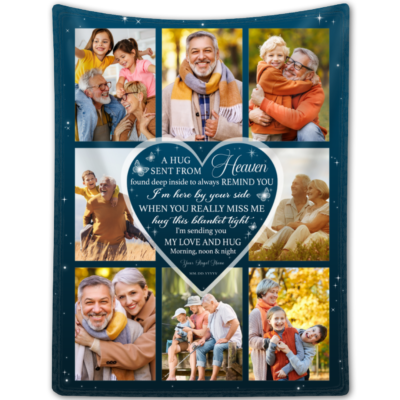 Custom Memorial Photo Collage Blanket Bereavement Loss Of Dad Gifts