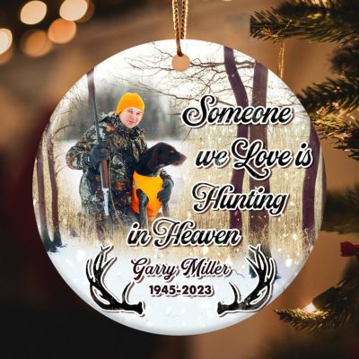 Personalized Memorial Christmas Ornament Hunter Angel Sympathy Gift