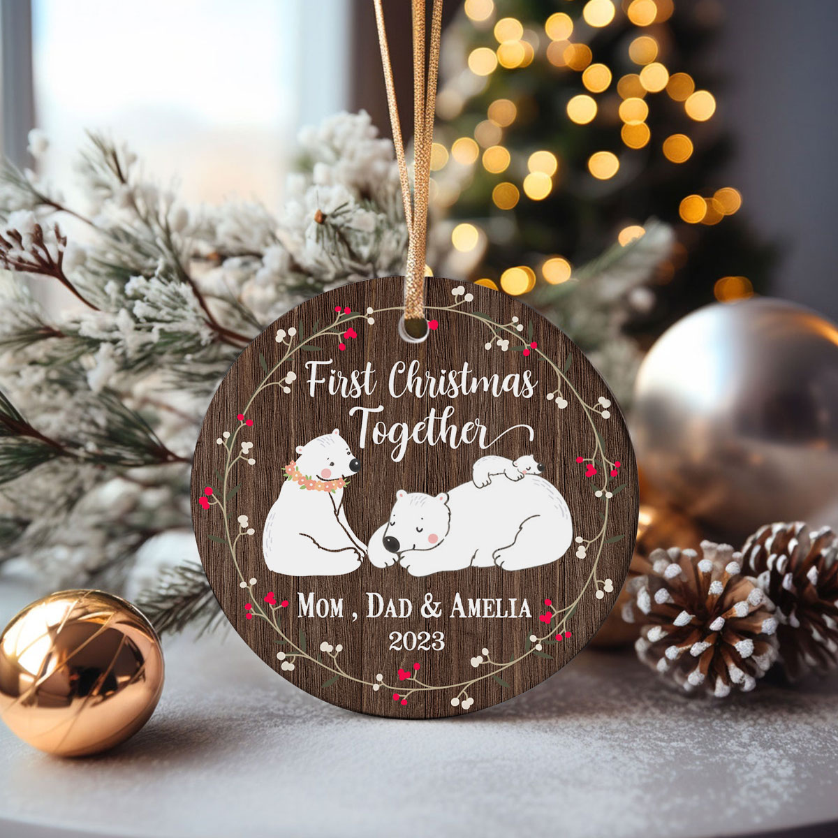  Personalized First Christmas as a Mama Bear Ornament