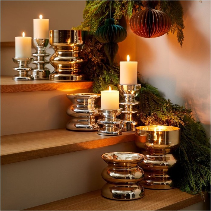 Mercury Glass Candleholders modern Christmas decor