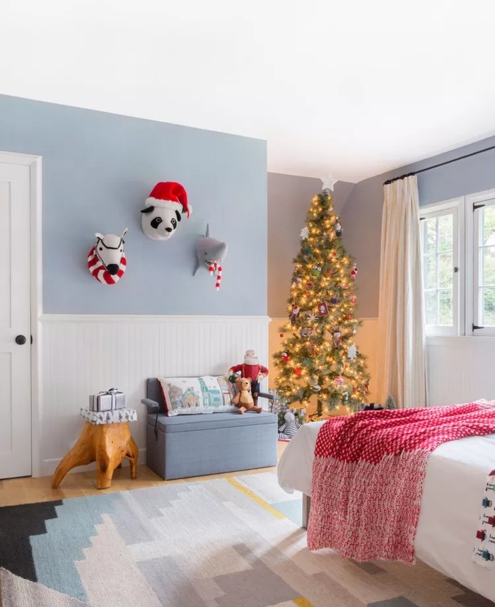 Kid's Room Tree mid-century modern Christmas décor