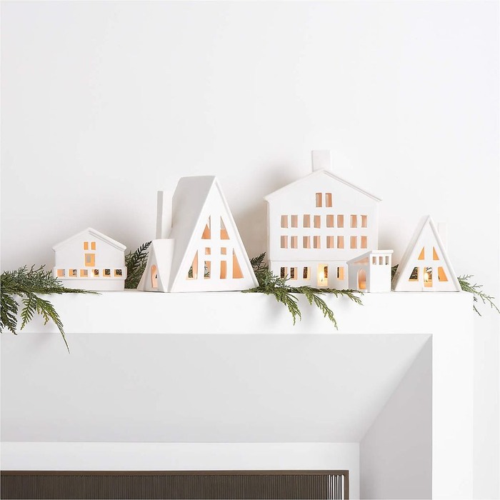 Alpine White Ceramic Christmas House modern Christmas decor