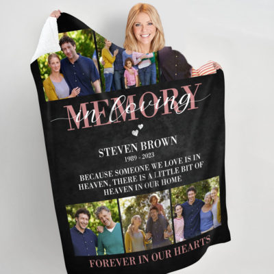 Custom Photo Collage Memorial Blanket In Loving Memory Remembrance Gift