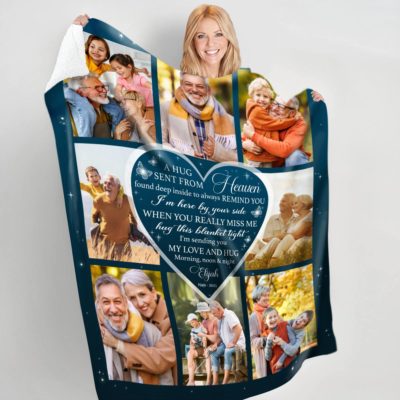 Custom Memorial Photo Collage Blanket Bereavement Loss Of Dad Gifts