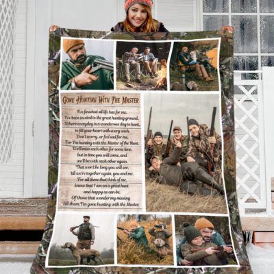 Personalized Deer Hunting Memorial Fleece Blanket Christmas Gift For Dad