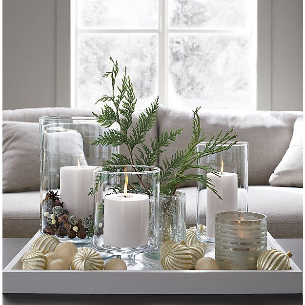 Decorate candlelit corners for living room cozy Christmas decorations