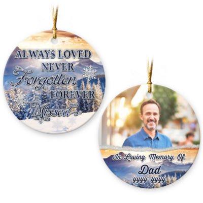 Custom Photo Sympathy Gift Christmas Memorial Ceramic Ornament