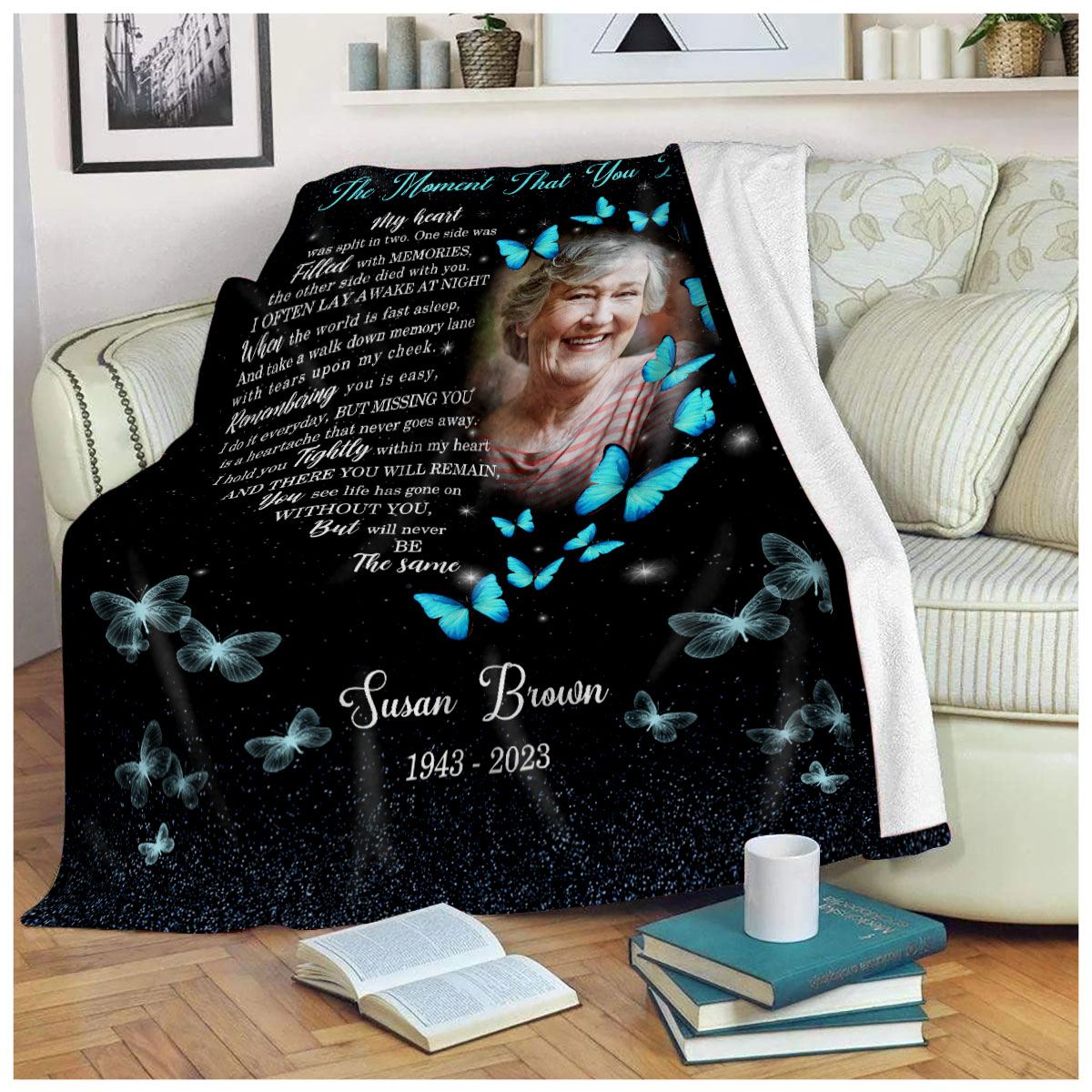 Memorial Blanket - In Loving Memories Custom Photo Blanket Memorial