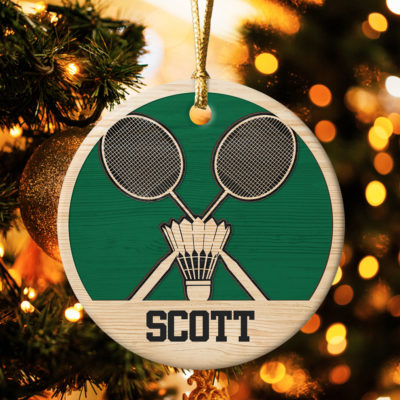 Badminton Christmas Tree Ornament Custom Sport Xmas Home Decor