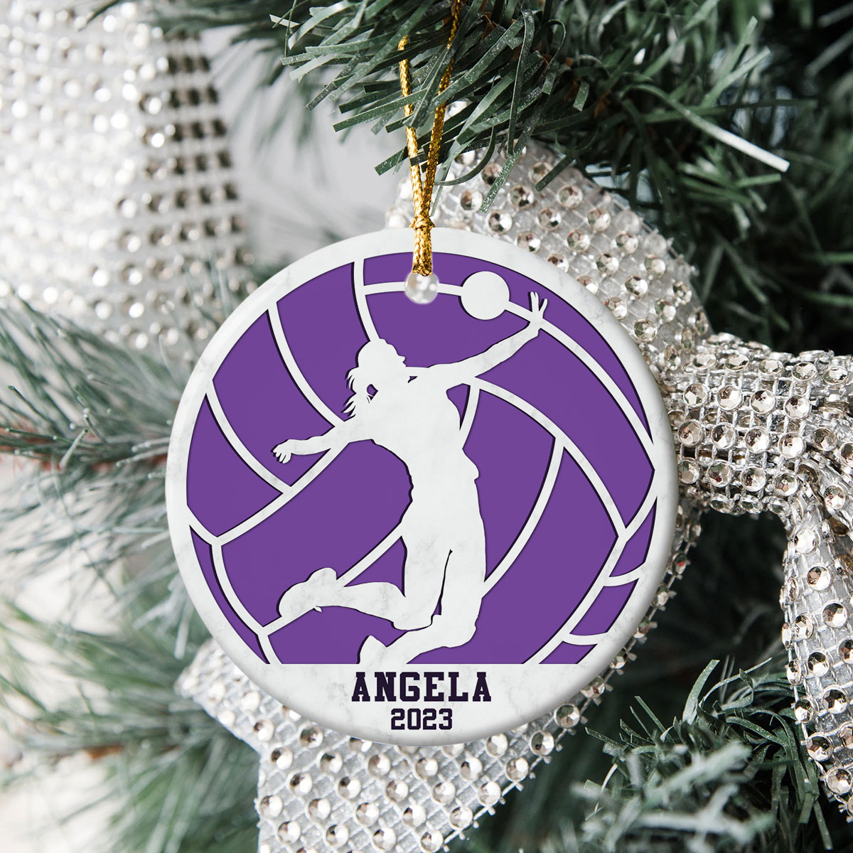Volleyball Ornaments For Christmas Tree - Volleyball 2 Layer Wood & Acrylic Ornament Decor 2024 - Volleyball Gifts For Men, Women - Gifts For Volleyball Lover For Volleyball Fan