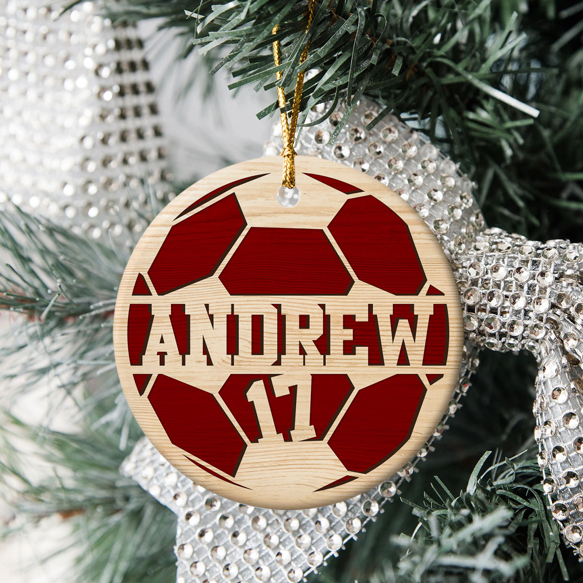 Soccer Christmas Tree Ornament Custom Sport Xmas Home Decor