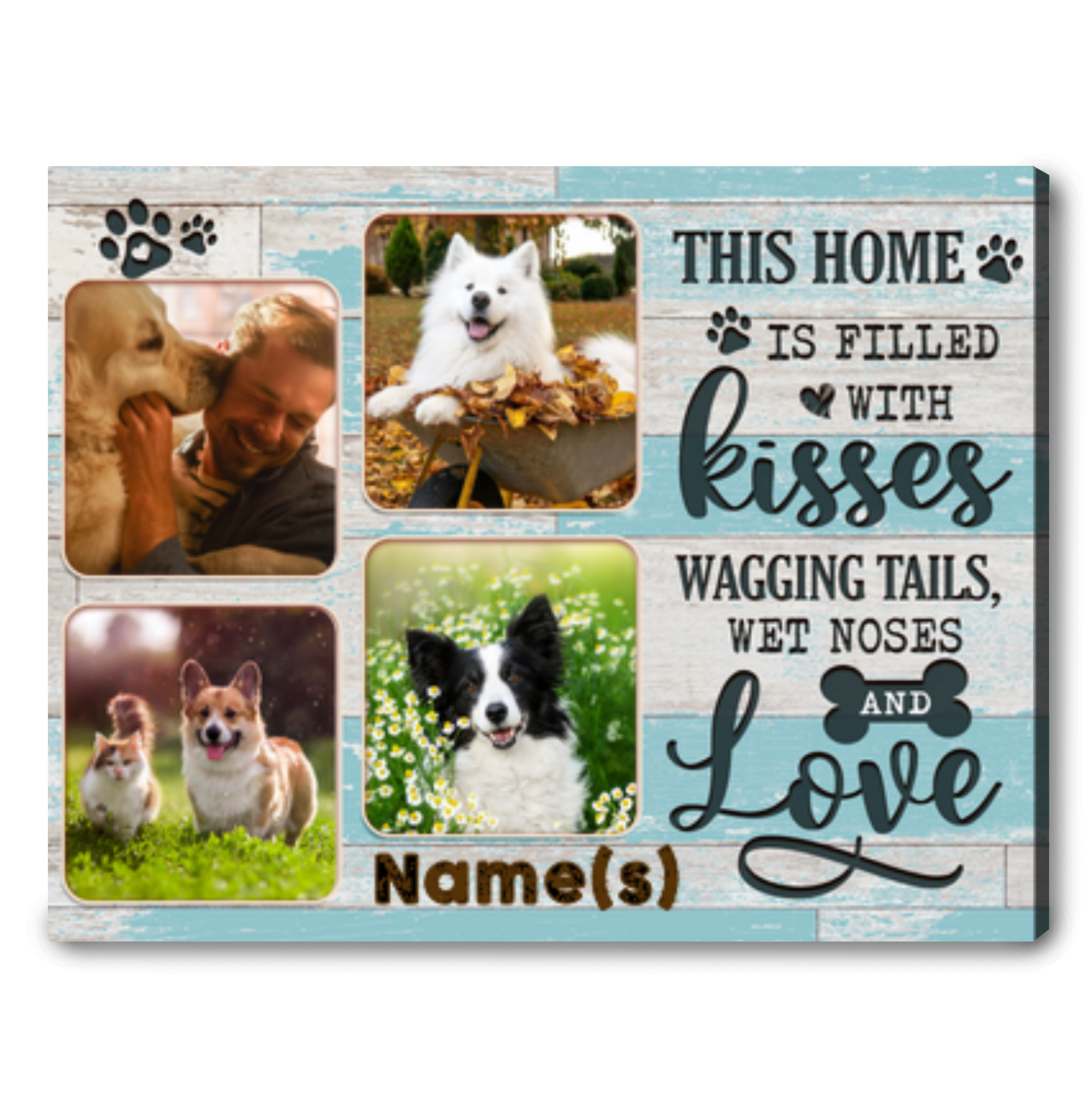 Unique Gift For Dog Lovers Customized Pet Photos Wall Art