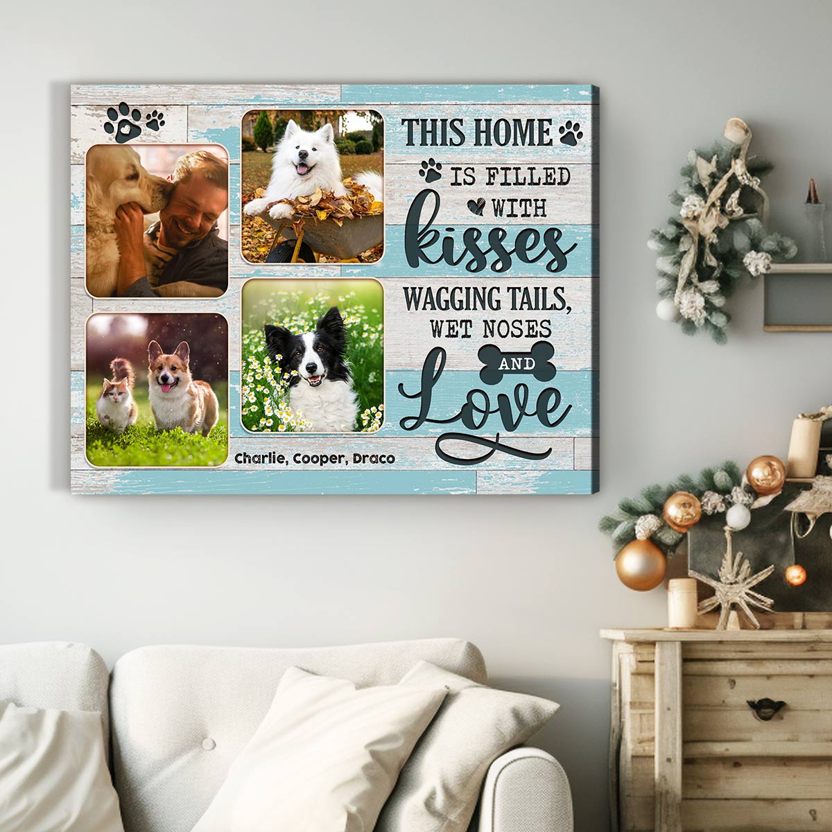 Unique Gift For Dog Lovers Customized Pet Photos Wall Art 01