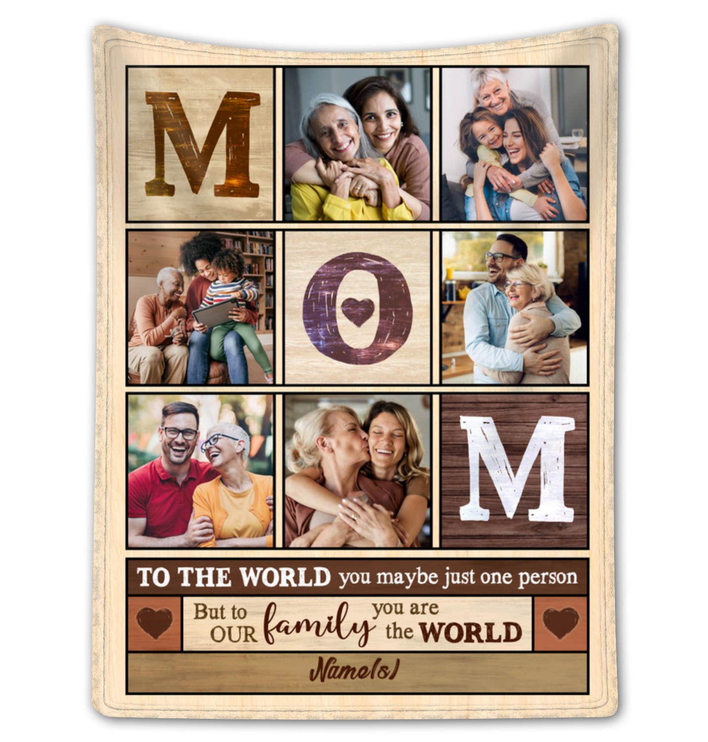 Custom Christmas Mom Photo Blanket Birthday Gift For Mom