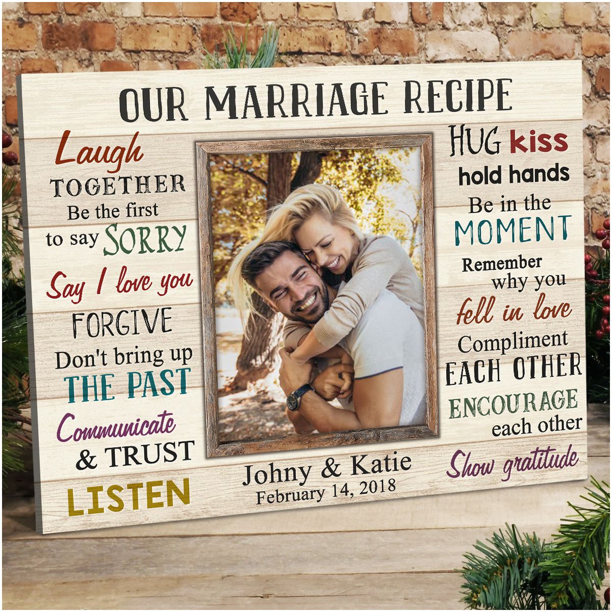 Custom Wedding Gifts for Newlywed Marriage Recipe Canvas Print