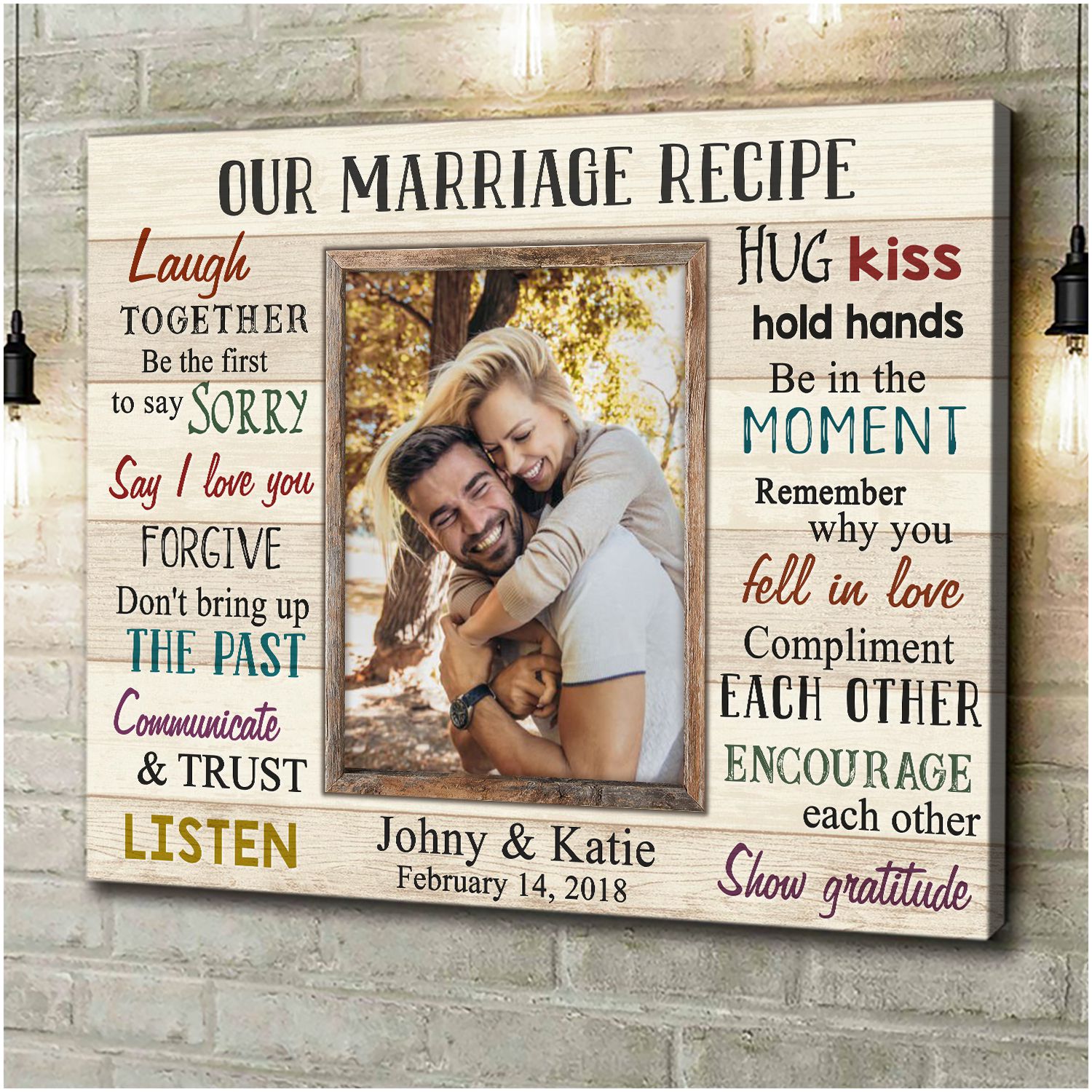 Custom Wedding Gifts for Newlyweds Marriage Recipe Canvas Print - Oh Canvas