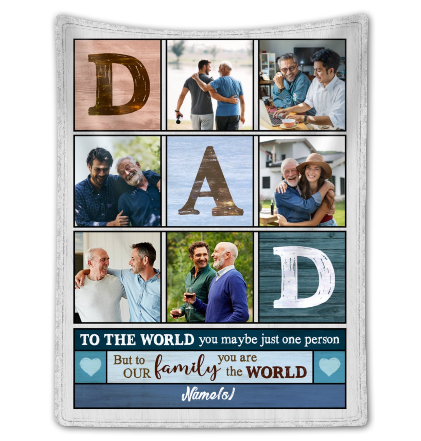 Custom Christmas Dad Photo Blanket Birthday Gift For Dad