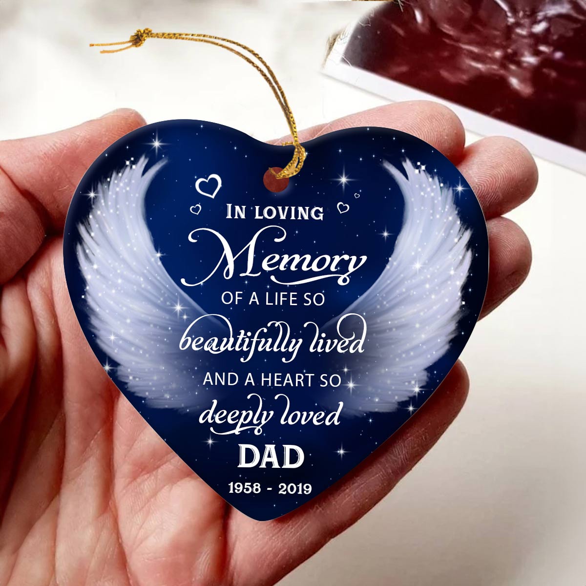 Meaningful In Loving Memory Gift Customized Name Memorial Ornament 01