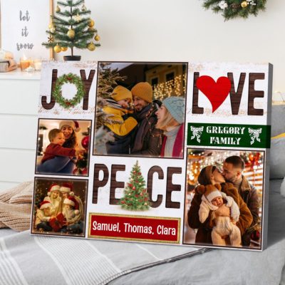 Heartwarming Christmas Gift For Family Custom Photos Canvas 01